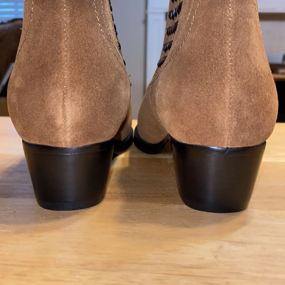 BiBi Lou Brown Leather Studded Ankle Boots